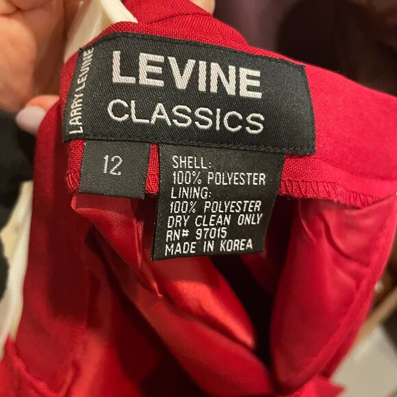 Levine Classics Red Skirt Suit Size 12 - Picture 8 of 8
